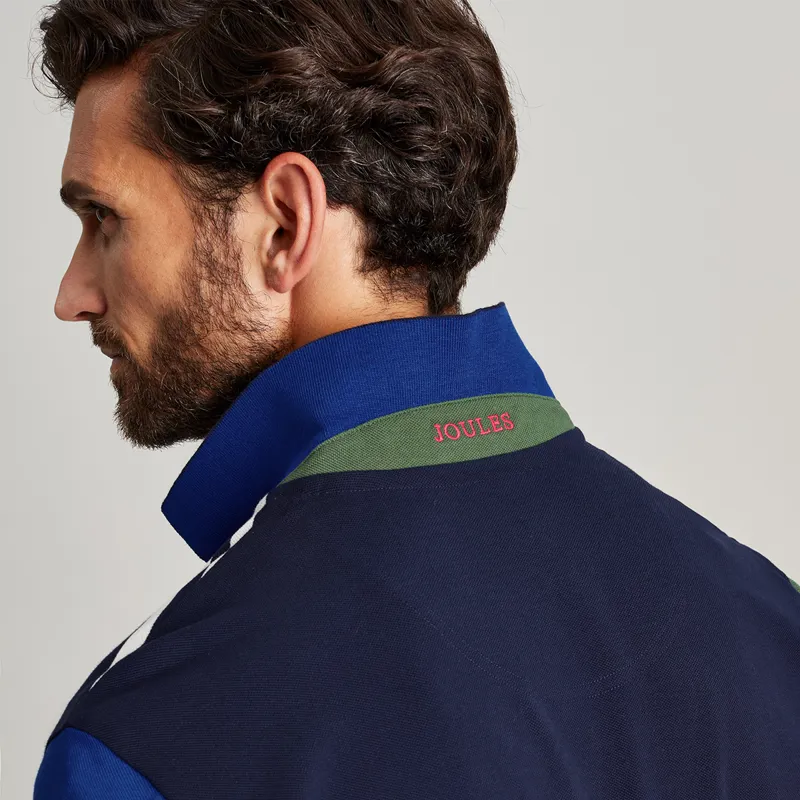 Joules Men's Woody Polo Shirt - Navy White Stripe-4